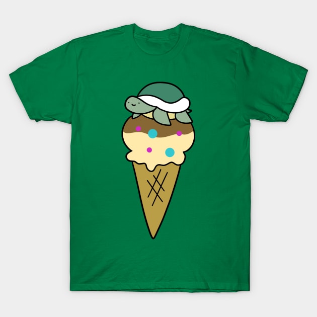 Turtle Icecream Cone T-Shirt by saradaboru